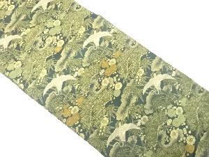 アンティーク　松竹梅に鶴模様織り出し丸帯（材料）